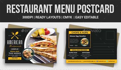 Restaurant Postcard Templates - 30+ Free Food Postcard Designs
